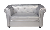 2-sitzige Couch BABY CHESTERFIELD  - Farbe silber