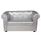 2-sitzige Couch BABY CHESTERFIELD  - Farbe silber