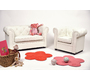 2-sitzige Couch BABY CHESTERFIELD - Farbe wei&szlig;