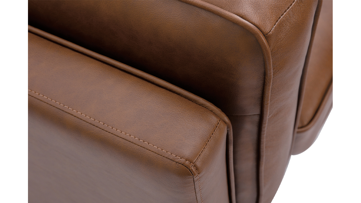 3-Sitzer-Sofa aus braunem Leder BRADLEY - Bffelleder