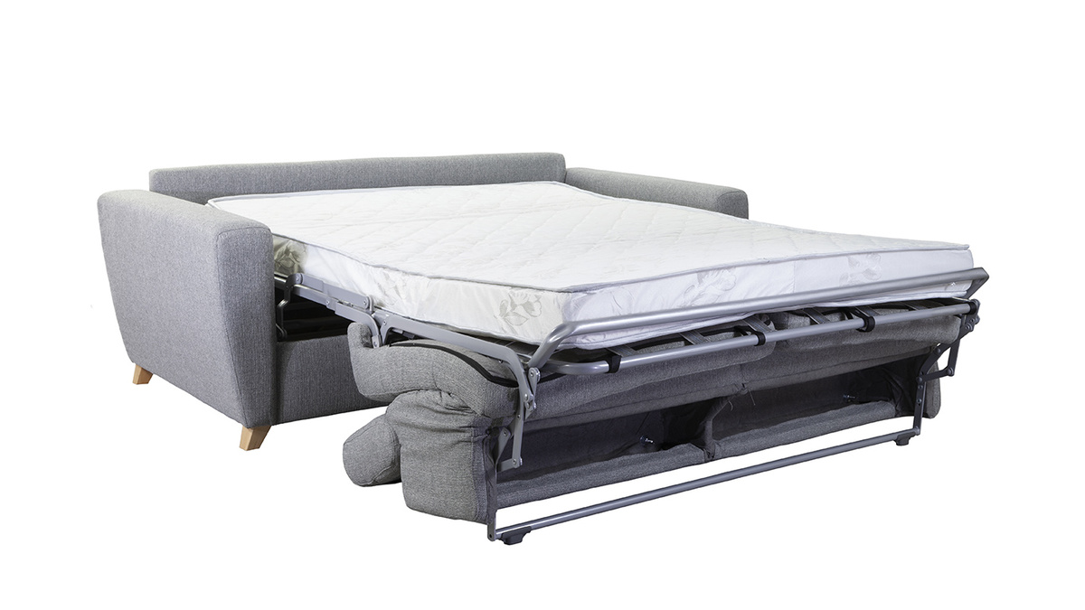 3-Sitzer-Sofabett mit verstellbaren Kopfsttzen in grau GOYA