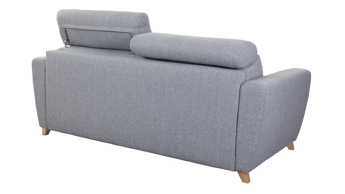 3-Sitzer-Sofabett mit verstellbaren Kopfsttzen in grau GOYA