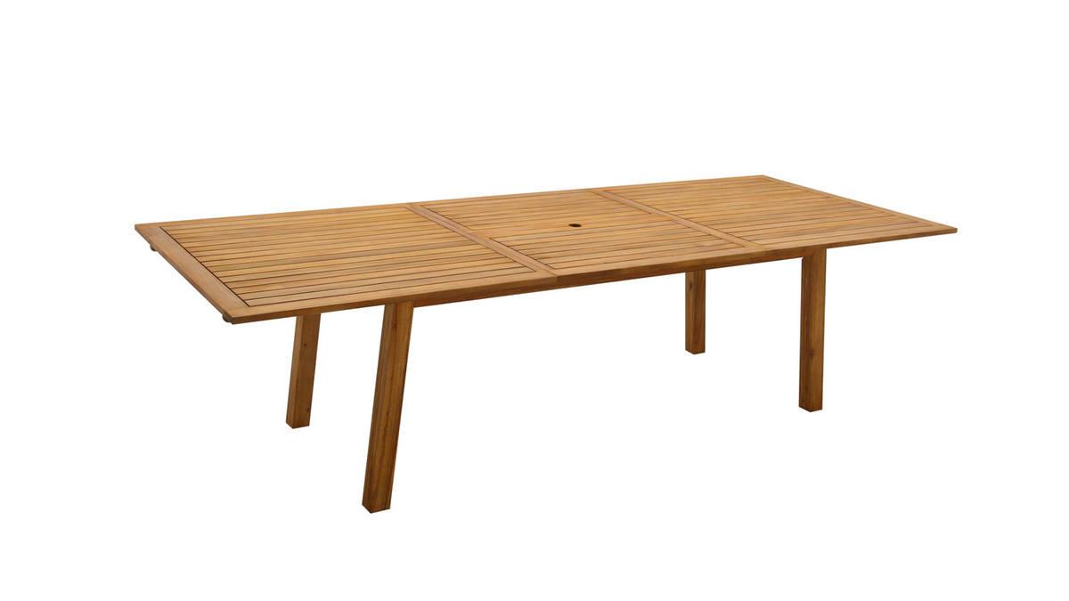 Ausziehbarer Gartentisch mit integrierter Verlngerung aus Massivholz B210-300 cm MAYEL