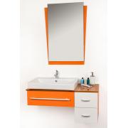 Badezimmerm&ouml;bel POP ORANGE: Brunnenschale, Waschtisch und Spiegel image 1