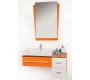 Badezimmerm&ouml;bel POP ORANGE: Brunnenschale, Waschtisch und Spiegel