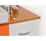 Badezimmerm&ouml;bel POP ORANGE: Brunnenschale, Waschtisch und Spiegel