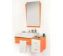 Badezimmerm&ouml;bel POP ORANGE: Brunnenschale, Waschtisch und Spiegel