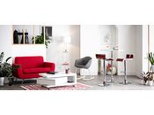 Barhocker / K&uuml;chenhocker Design WAVE - Satz von 2 - silber