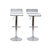 Barhocker / K&uuml;chenhocker Design WAVE - Satz von 2 - silber