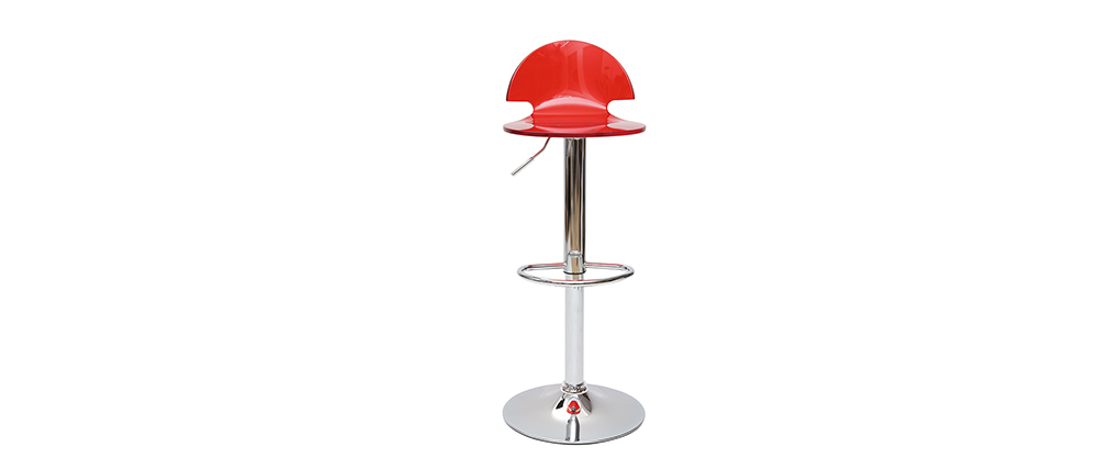 Barhocker / K&uuml;chenhocker ORION -  Farbe rot transparent