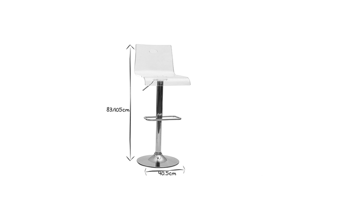 Barhocker / K&uuml;chenhocker SATURNE aus durchsichtigem Plexiglas