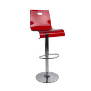 Barhocker / K&uuml;chenhocker SATURNE -  Farbe rot transparent image pub1