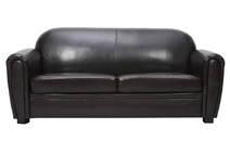 Braunes dreisitziges CLUB-Sofa � B&uuml;ffel-Leder