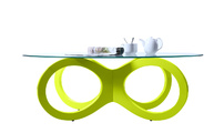Couchtisch BUTTERFLY design Glas anis