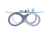 Couchtisch BUTTERFLY design  Glas weiss
