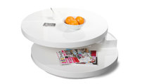 Couchtisch GLOSSY design  lackiert weiss Drehplatten