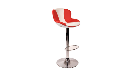 Design Barhocker ROCKY - wei&szlig; und rot image 1