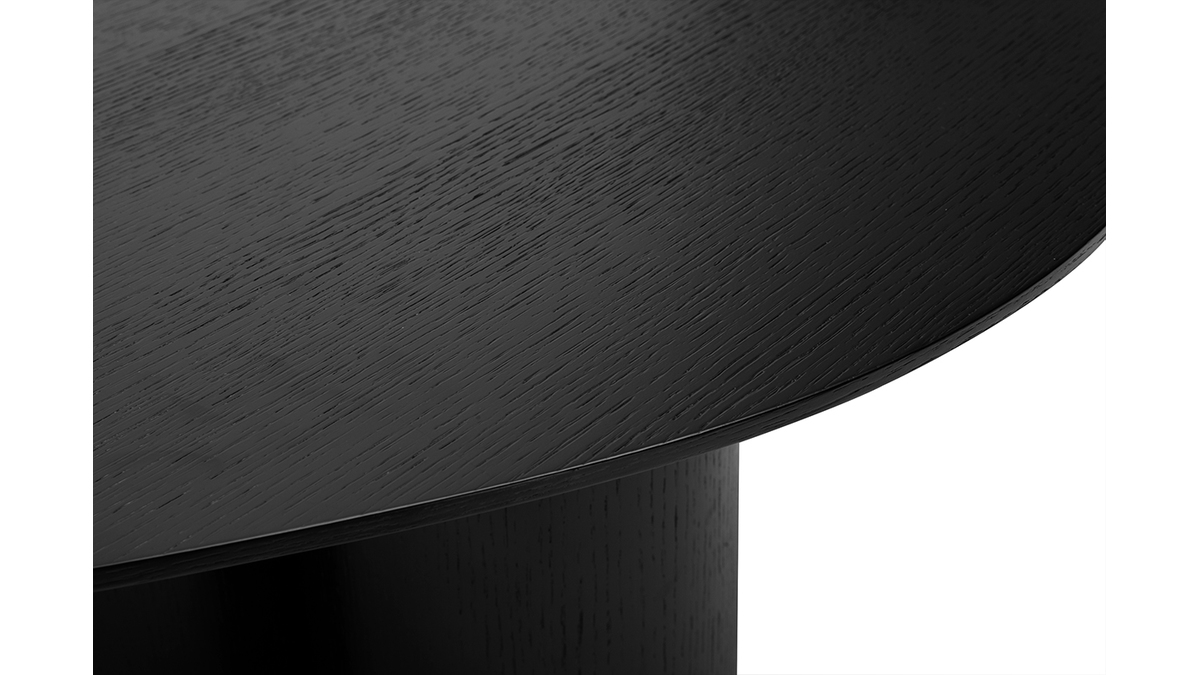 Design-Couchtisch aus schwarzem Holz B100 cm HOLLEN