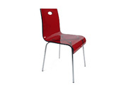 Design K&uuml;chenstuhl / Esszimmer-Stuhl CINDY -  Farbe rot transparent