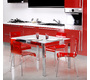 Design K&uuml;chenstuhl / Esszimmer-Stuhl CINDY -  Farbe rot transparent