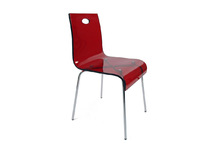 Design K&uuml;chenstuhl / Esszimmer-Stuhl CINDY -  Farbe rot transparent