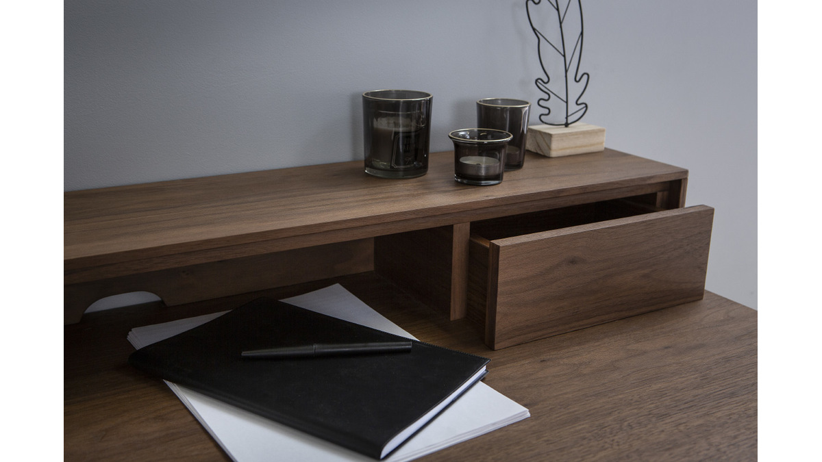 Design-Schreibtisch mit Fchern aus Nussbaumholz SEKRET