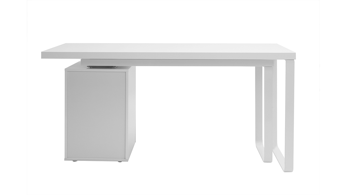 Design-Schreibtisch verstellbar Wei glnzend VOXY