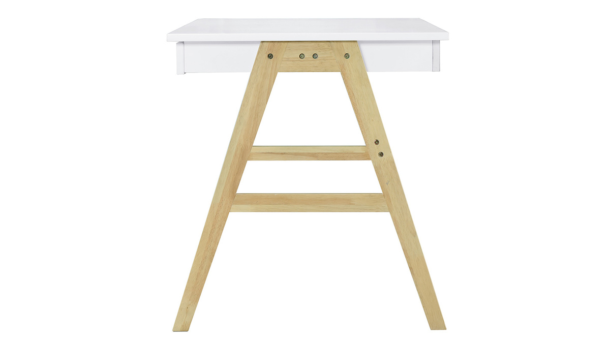 Design-Schreibtisch Wei und Holz BROOK