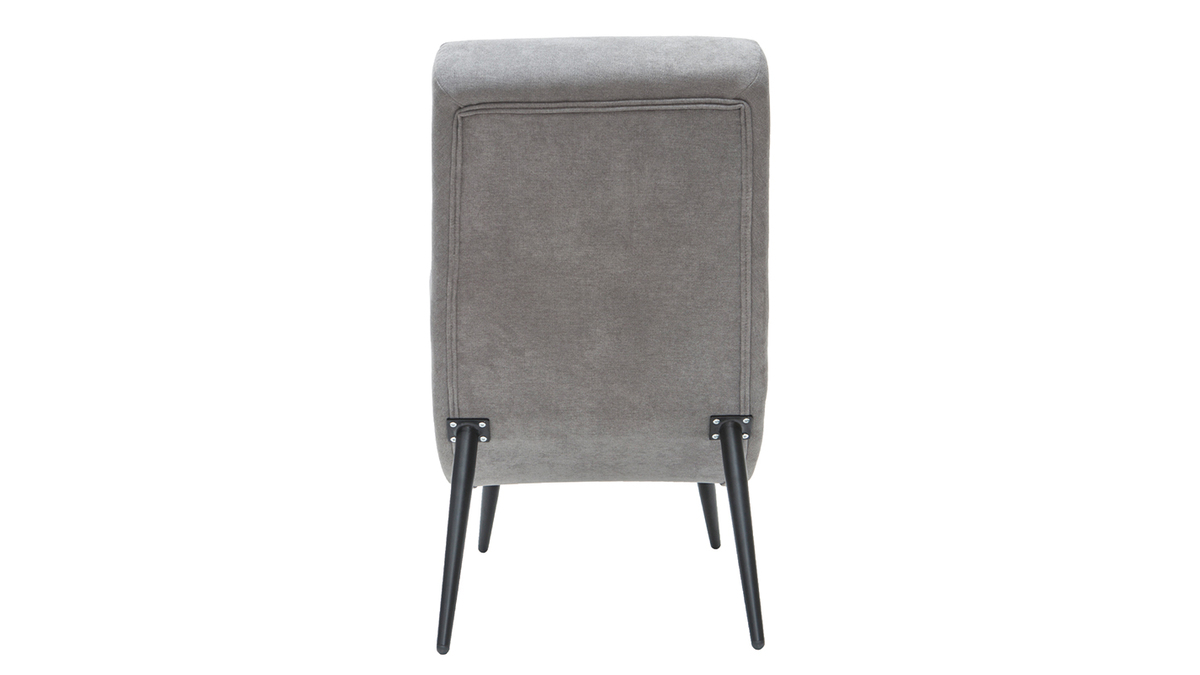 Design-Sessel grauer Samteffekt und schwarzes Metall TAYLOR