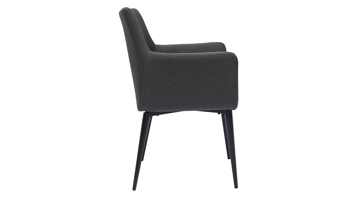 Design-Sessel mit anthrazitgrauem Stoff und Metall CARLIE