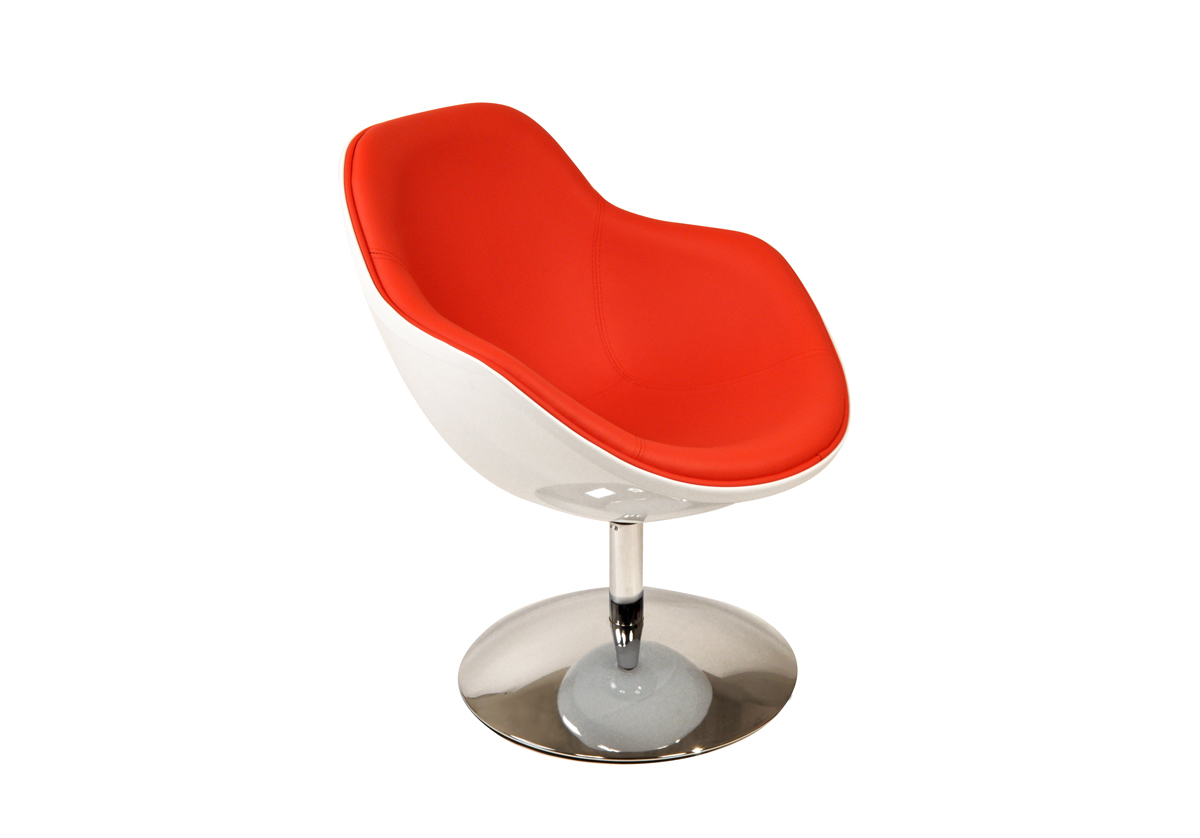 Design Sessel SOLLY -  wei&szlig; und  rot 