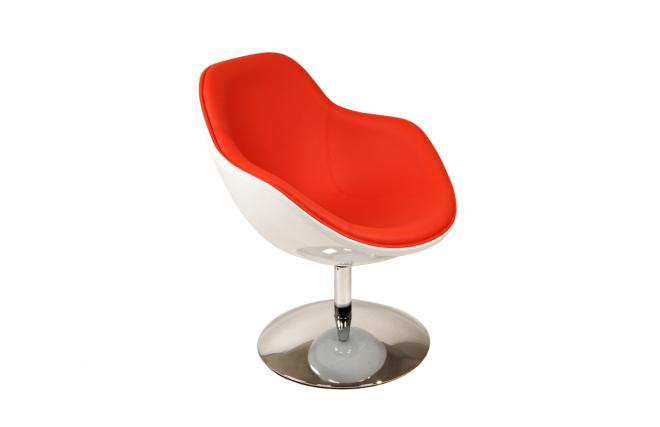 Design Sessel SOLLY -  wei&szlig; und  rot 