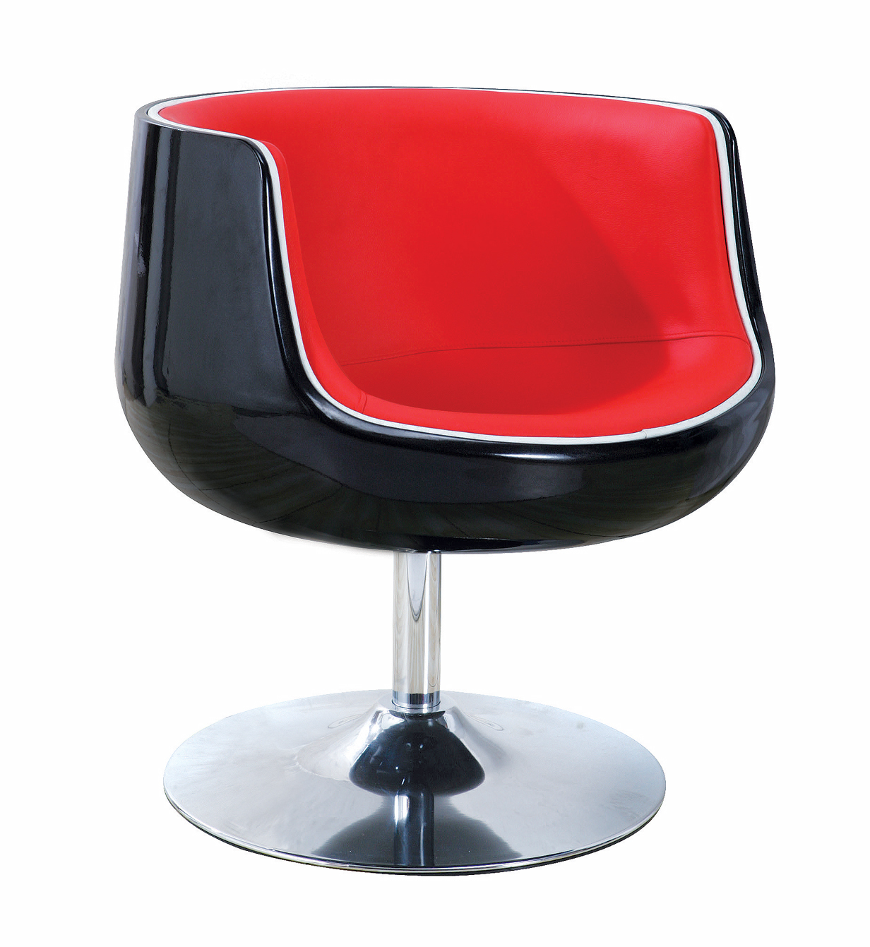 Design Sessel / Stuhl BRADY - schwarz und rot