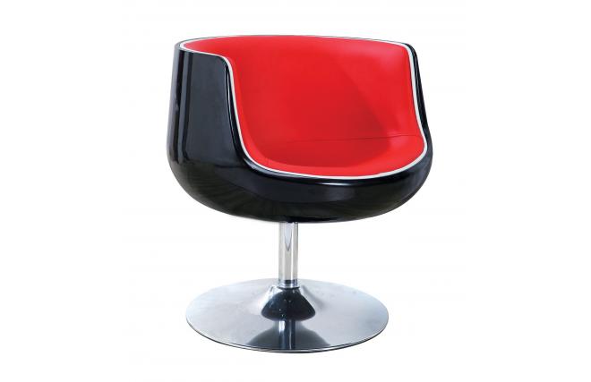 Design Sessel / Stuhl BRADY - schwarz und rot