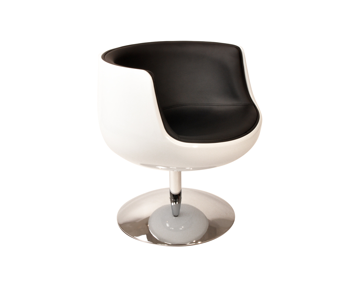 Design Sessel / Stuhl BRADY - schwarz und wei&szlig;