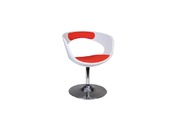 Design Sessel / Stuhl GROOVY - wei&szlig; und rot 