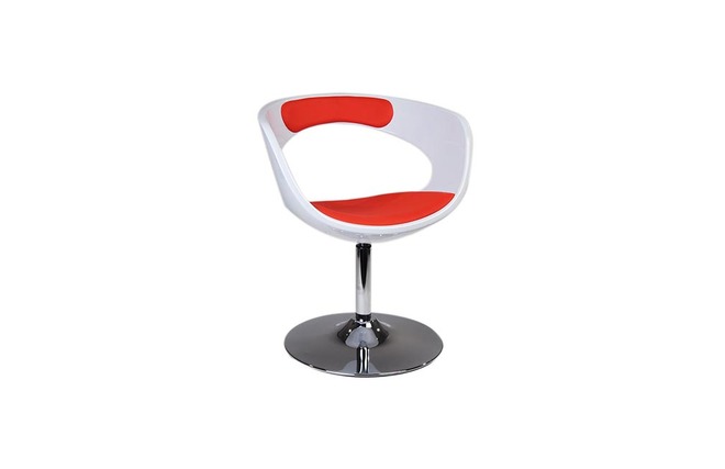 Design Sessel / Stuhl GROOVY - wei&szlig; und rot 