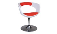 Design Sessel / Stuhl GROOVY - wei&szlig; und rot 