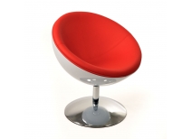 Design Sessel / Stuhl STANLEY - wei&szlig; und rot aus ABS und Polyurethan 