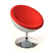 Design Sessel / Stuhl STANLEY - wei&szlig; und rot aus ABS und Polyurethan 