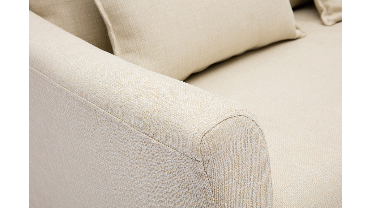 Design-Sofa 2 Pltze beiger Stoff KATE
