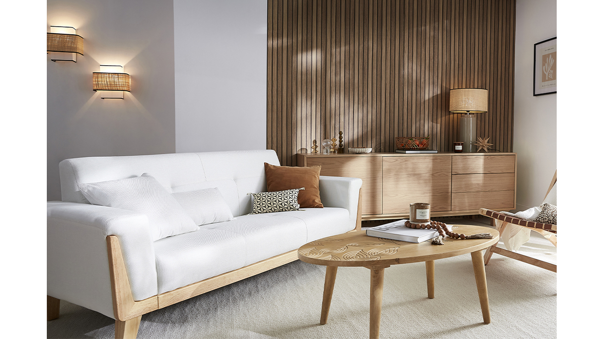 Design-Sofa 3 Pltze Altwei Holzbeine FJORD