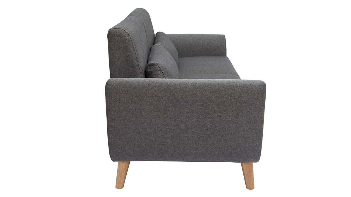 Design-Sofa 3 Pltze Stoff dunkelgrauer EKTOR