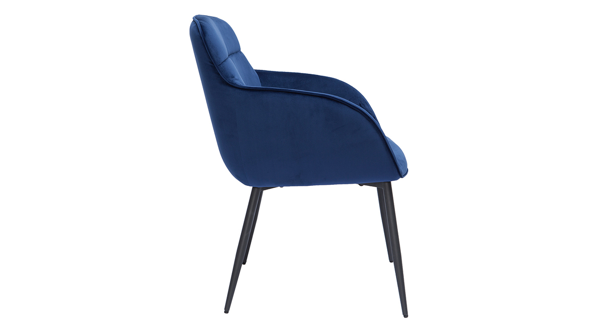 Design-Stuhl dunkelblauer Samt FRIDA