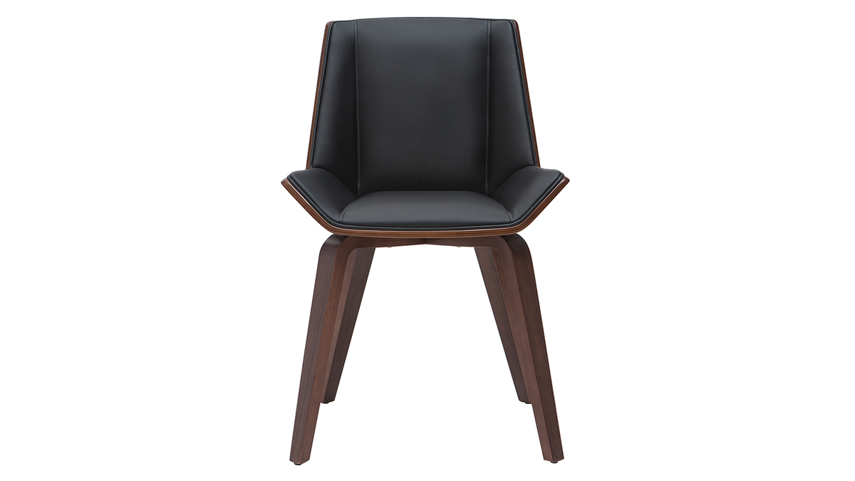Design-Stuhl MELKIOR aus schwarzem und dunklem Holz