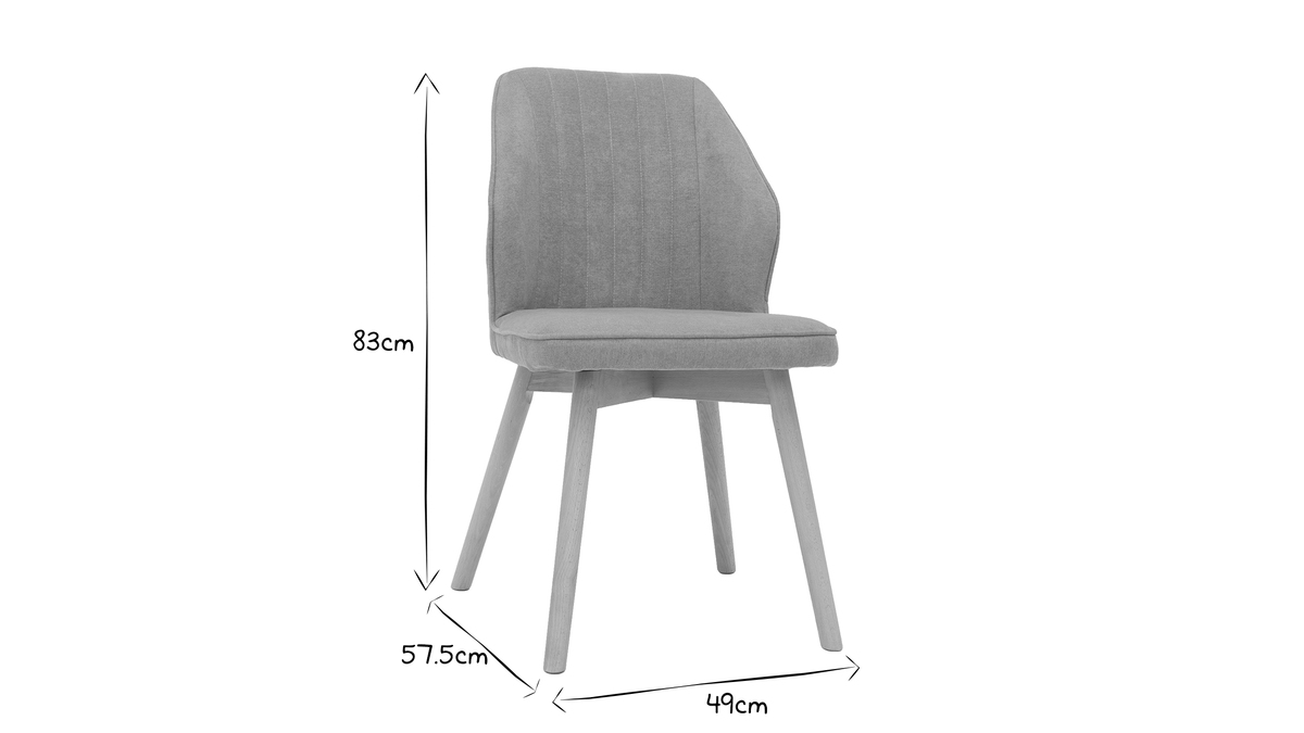 Design-Sthle aus senfgelbem Stoff mit Samteffekt mit Beinen aus Holz (2er-Set) FANETTE
