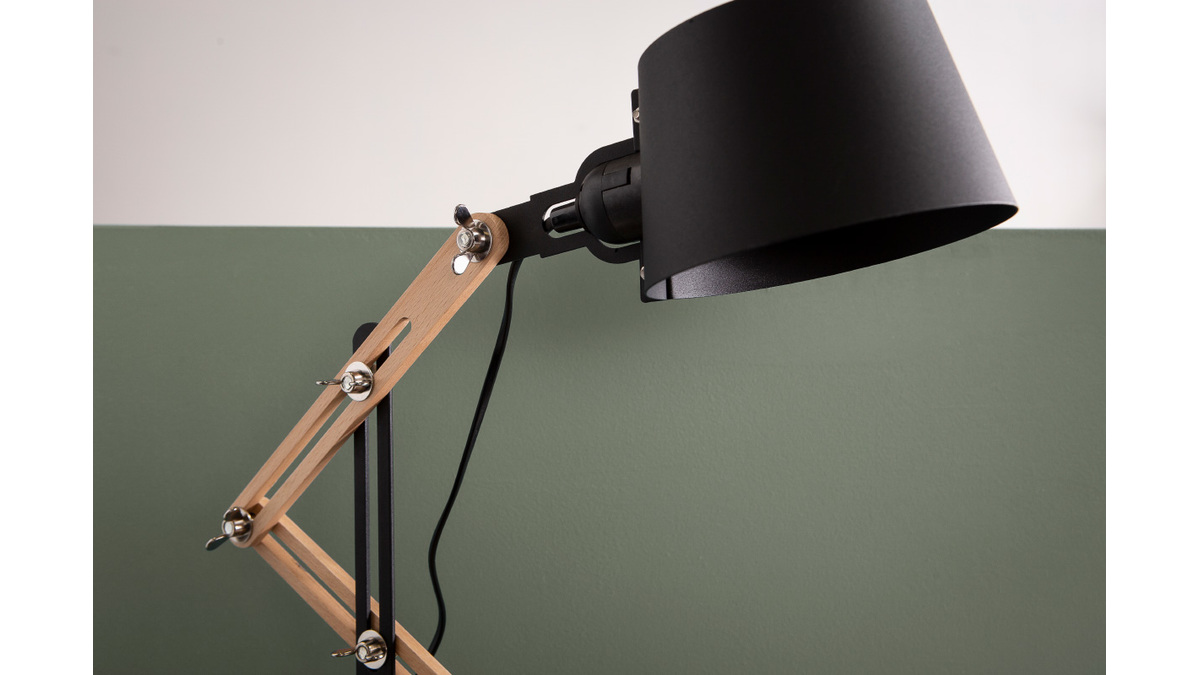 Design-Tischlampe BILLY aus schwarzem Metall