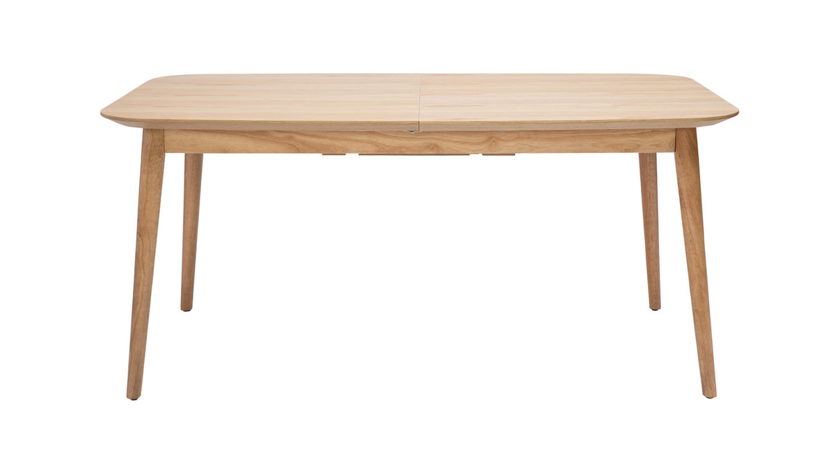 Erweiterbarer Tisch mit integrierten Verlngerungen rechteckig aus hellem Holz mit Eichenfurnier B160-210 cm ANK