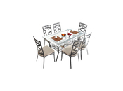 Esstisch VENEZIA  barock Glas