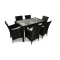 Gartensitzgruppe ANGUILLA � 6 Gartenst&uuml;hle � 1 Gartentisch � Farbe : schwarz
